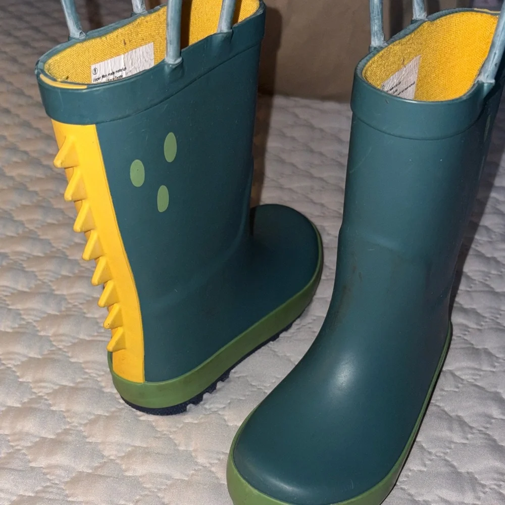 Kids Green Dinosaur Rain Boots - Unbranded